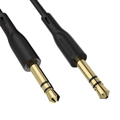 Кабель AUX Borofone (BL1) mini jack 3.5мм (F - F) 1м Черный