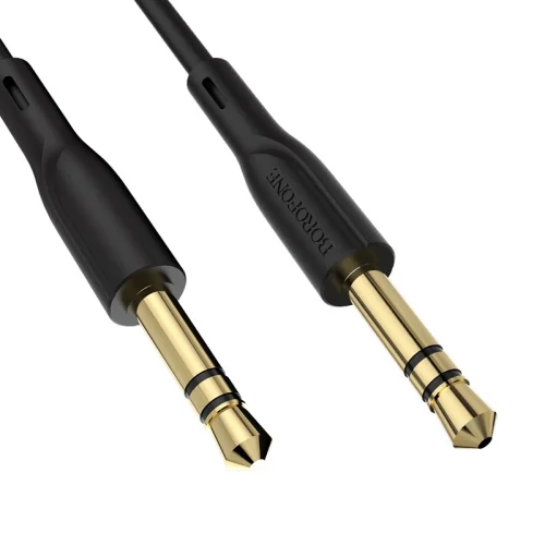 Кабель AUX Borofone (BL1) mini jack 3.5мм (F - F) 1м Черный