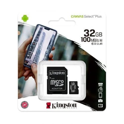 Купить Карта памяти Kingston Canvas Select Plus microSDHC + SD адаптер 32GB 100MB/s Class 10 Карта памяти Kingston Canvas Select Plus microSDHC + SD адаптер 32GB 100MB/s Class 10