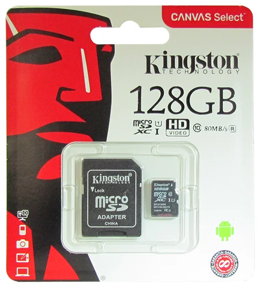 Купить Карта памяти Kingston Canvas Select Plus microSDXC 128GB 100MB/s Class 10 Карта памяти Kingston Canvas Select Plus microSDXC 128GB 100MB/s Class 10