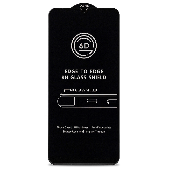 Защитное стекло Samsung Galaxy A41 на весь экран (6D) Черное