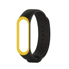 Силиконовый ремешок Xiaomi Mi Band 5 Лайм с черным креплением