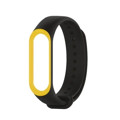 Силиконовый ремешок Xiaomi Mi Band 5 Лайм с черным креплением