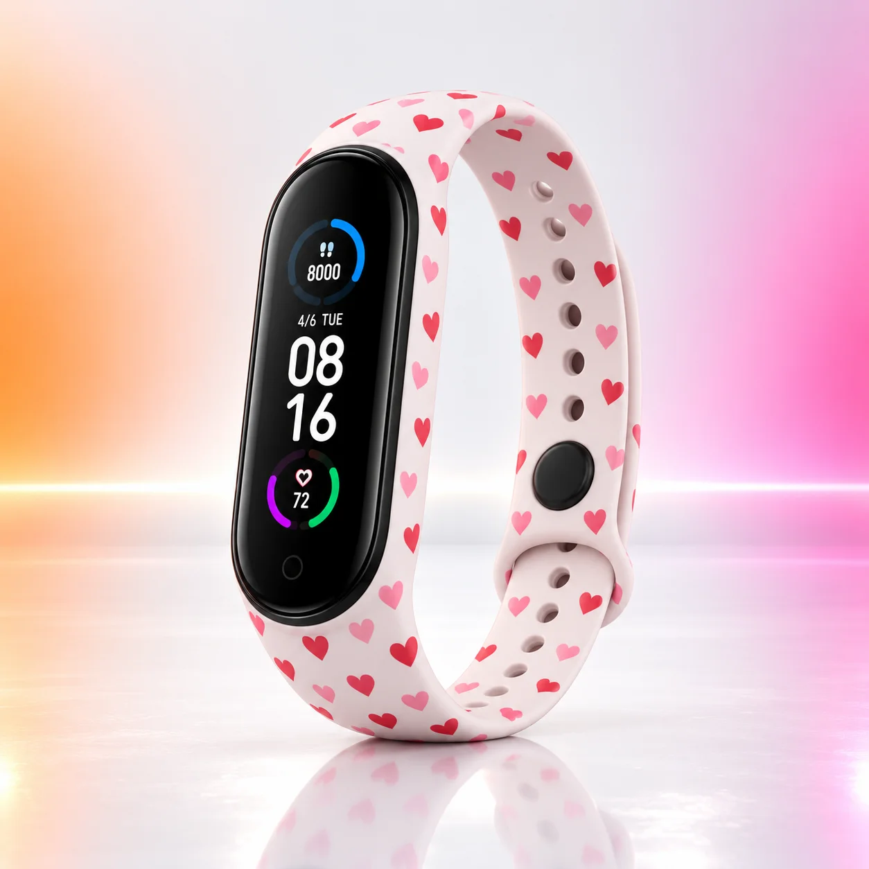 Силиконовый ремешок Xiaomi Mi Band 5 Сердечки