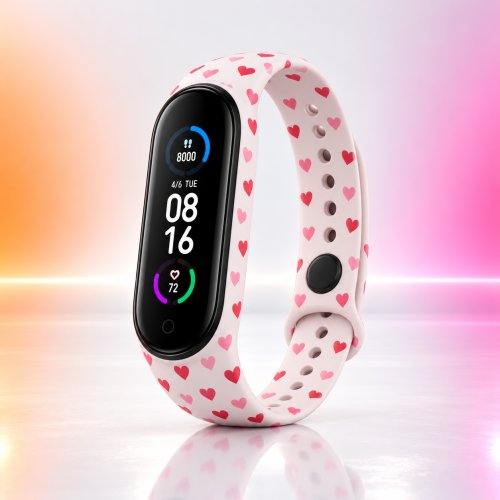 Силиконовый ремешок Xiaomi Mi Band 5 Сердечки
