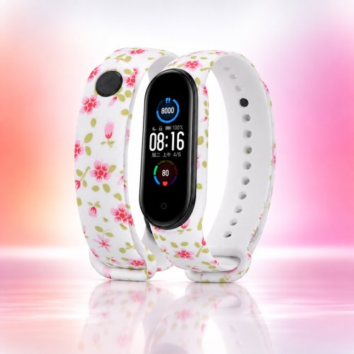 Силиконовый ремешок Xiaomi Mi Band 5 Тюльпаны