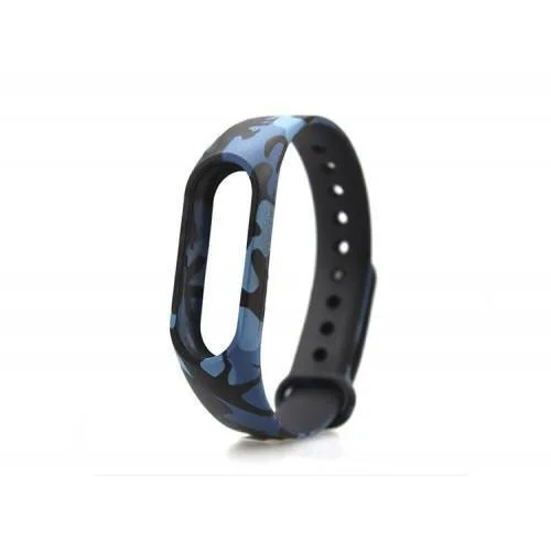 Силиконовый ремешок Xiaomi Mi Band 5 Камуфляж синий