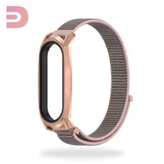 Нейлоновый ремешок Xiaomi Mi Band 5 черный + розовый