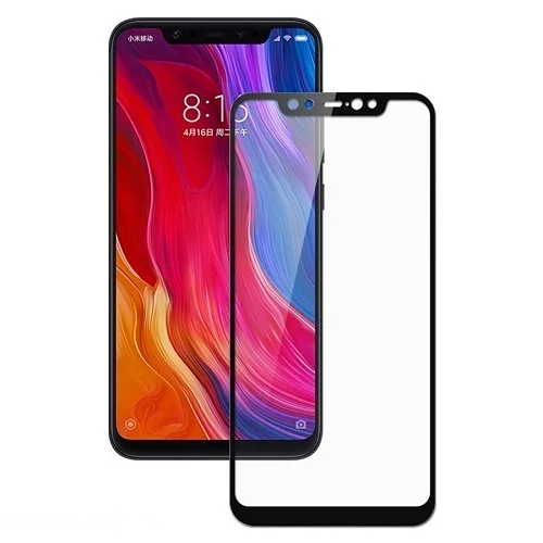 Защитное стекло Xiaomi Mi8 FullGlue с твердой рамкой Черное