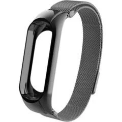 Металлический ремешок Xiaomi Mi Band 5 миланский сетчатый Черный