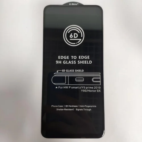 Защитное стекло Honor 9X / Huawei P Smart Z на весь экран (6D) Черное