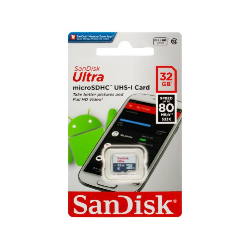 Карта памяти SD 32 Gb SanDisk (class 10) UHS-1 Ultra (80 MB/s)