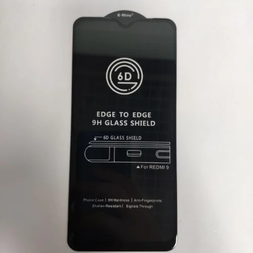 Защитное стекло Redmi 9 на весь экран (6D) Черное