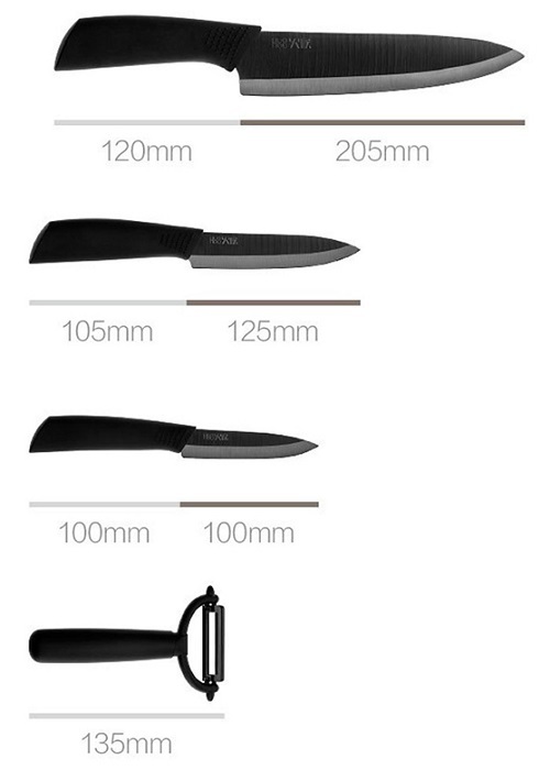 Набор керамических ножей Xiaomi 4 в 1 Huo Hou Nano Ceramic Knife (HU0010)