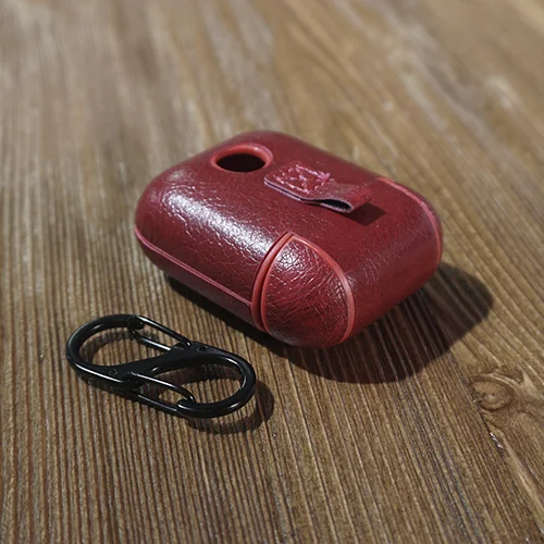 Чехол Apple AirPods кожанный красный