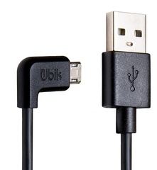 Кабель Ubik USB MicroUSB (UM11) угловой Черный