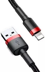 Купить Кабель Baseus Cafule Cable USB For lightning (2.4A, 1m) (CALKLF-B19) Красный+Черный Кабель Baseus Cafule Cable USB For lightning (2.4A, 1m) (CALKLF-B19) Красный+Черный