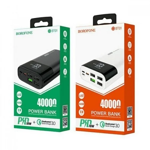 Внешний аккумулятор Borofone BT01 40000 mAh PD(input)+QC3.0 Черный