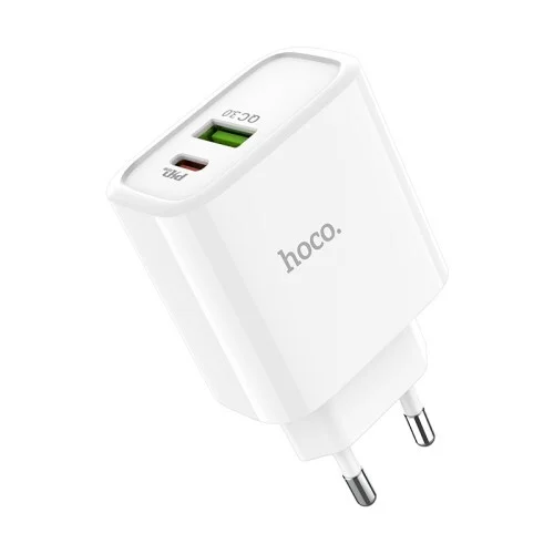 Сетевая зарядка HOCO (C95A) (1 USB, 1 Type-C, PD, QC 3.0) Белый