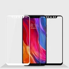 Защитное стекло Xiaomi Mi8 с твердой рамкой Белое