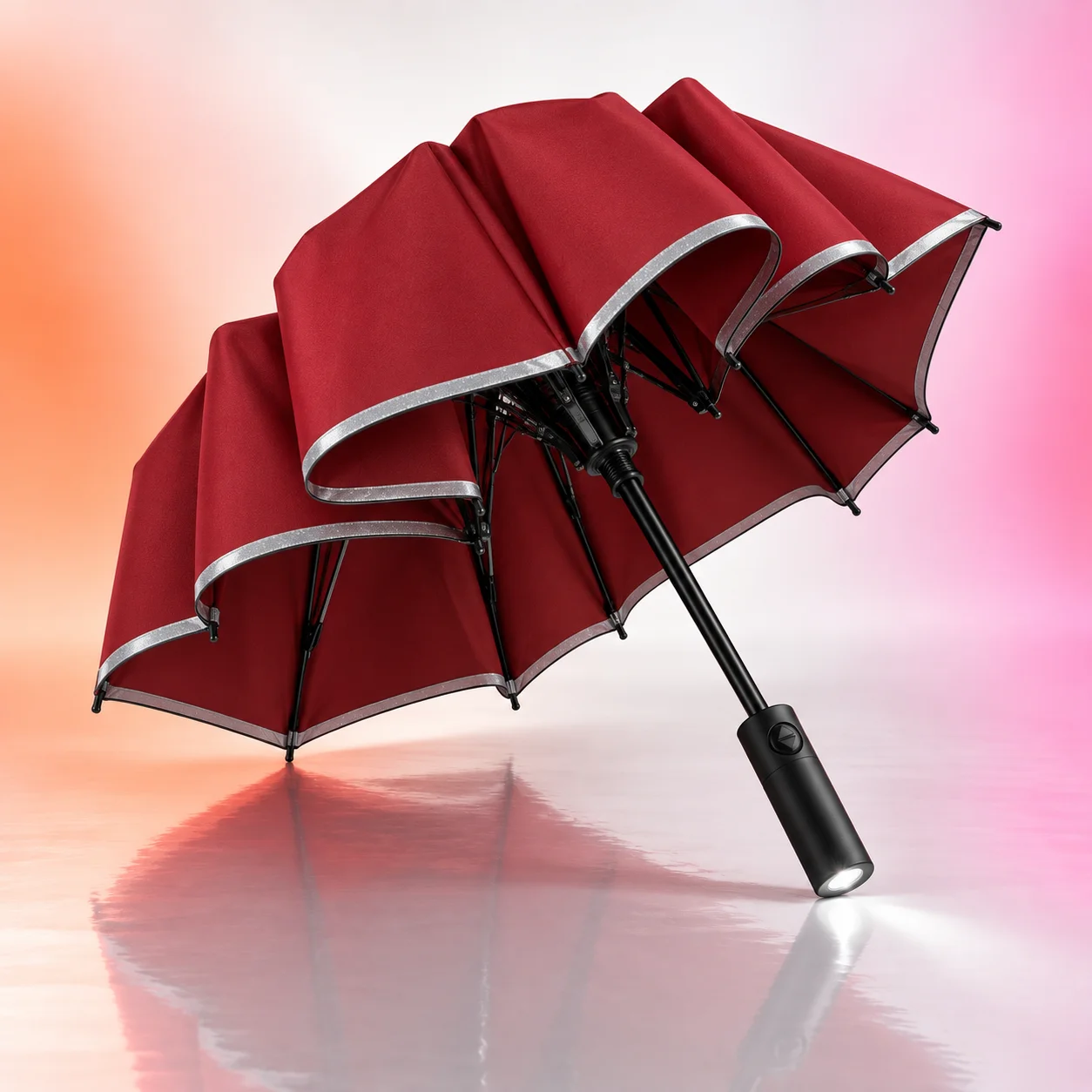 Зонт Zuodu Automatic Umbrella Led Красный