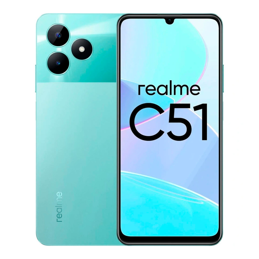 Смартфон Realme C51 4/64Gb Mint Green (Зелёный) RU, цвет зеленый, размер 76.7x167.2x8 мм