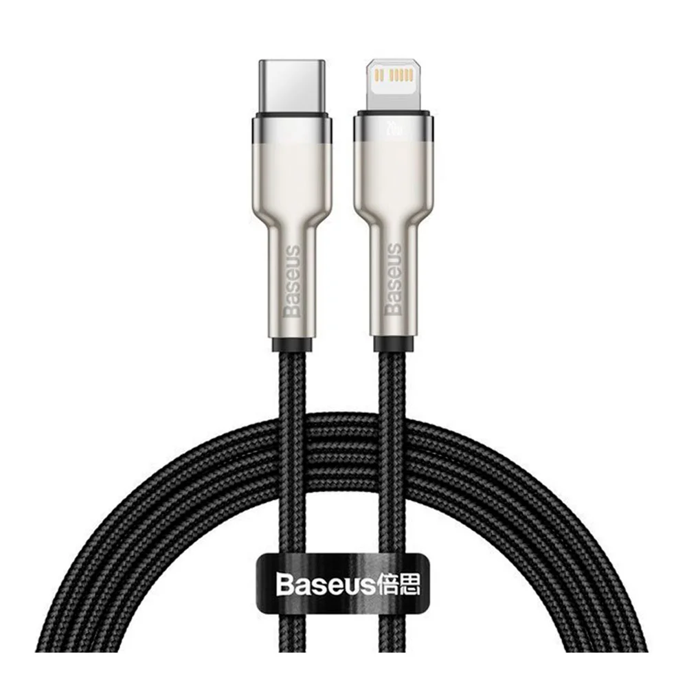 Кабель Baseus Cafule Series Metal Data Cable Type-C to Lightning (PD,20W, 1м) (CATLJK-A01) Черный