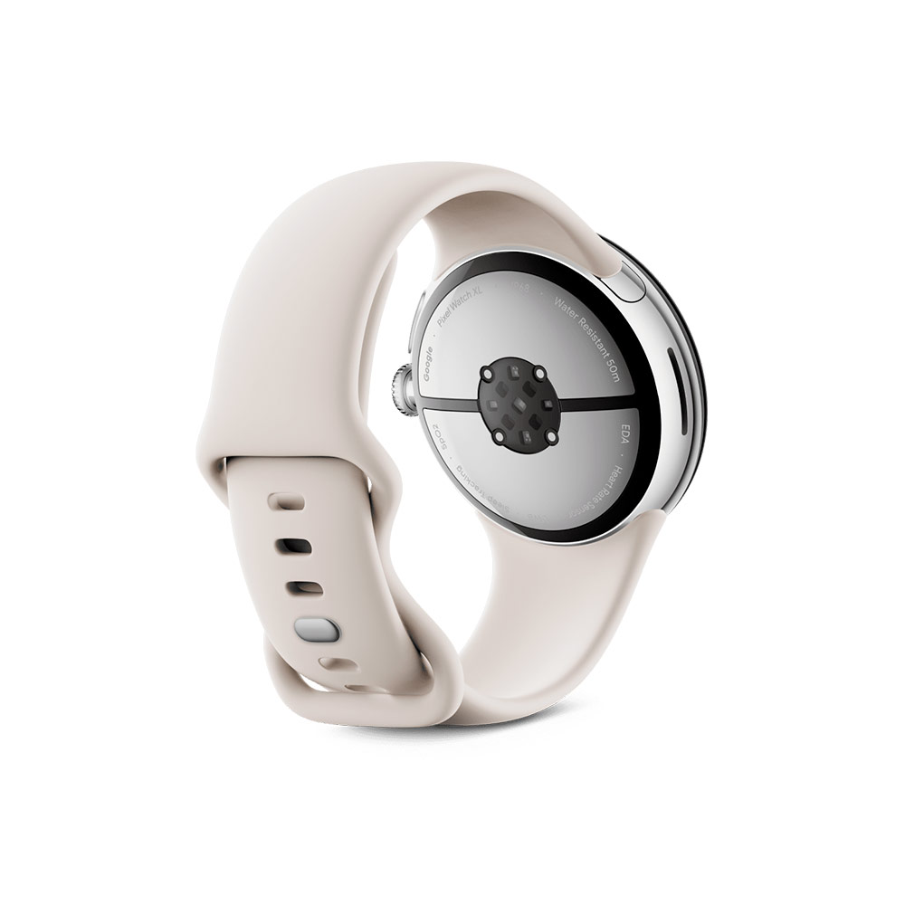 Умные часы Google Pixel Watch 3 Wi-Fi 45mm Polished Silver Case / Porcelian Active Band (Бежевый)