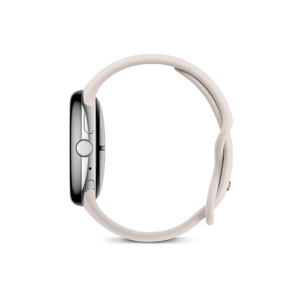 Умные часы Google Pixel Watch 3 Wi-Fi 45mm Polished Silver Case / Porcelian Active Band (Бежевый)