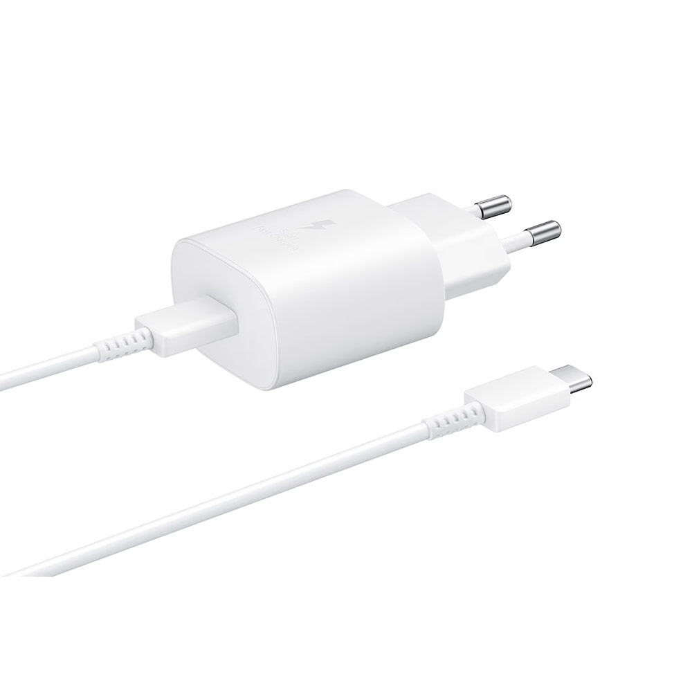 Сетевая зарядка Samsung (EP-TA800) 25W Белый +  кабель Type-C