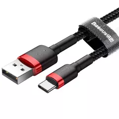 Кабель Baseus Cafule Cable USB Type-C (3A, 2м) (CATKLF-C91) Красный+Черный