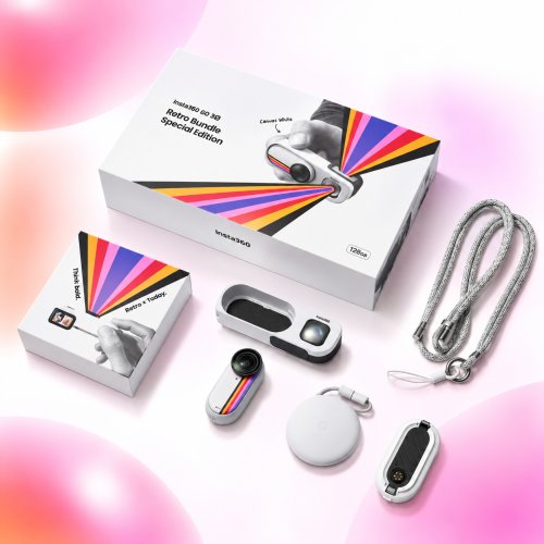 Экшн-камера Insta 360 GO 3S (128Gb) Retro Bundle Special Edition White