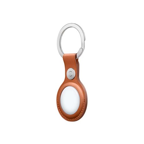 Кожаный брелок Apple AirTag Leather Key Ring Saddle Brown (Коричневый)