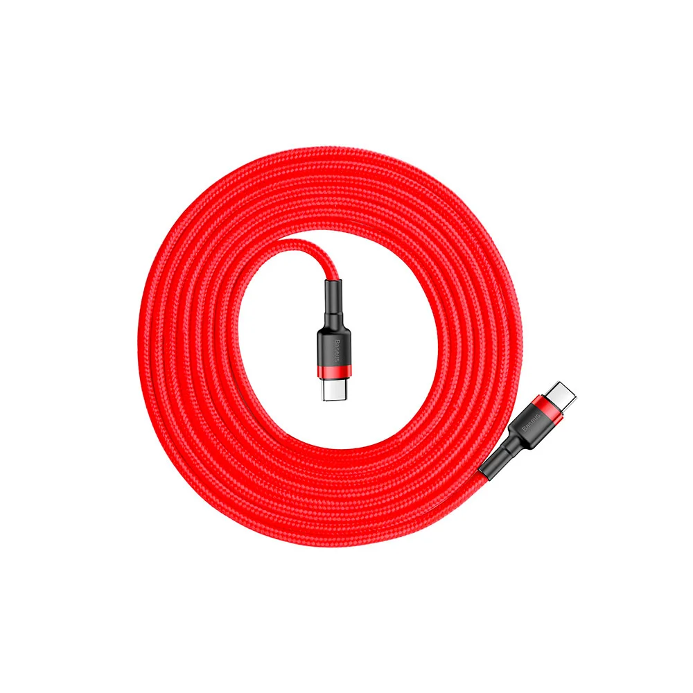 Купить Кабель Baseus Cafule Type-C Type-C (PD2.0, 60W, 20V, 3A, 2м) (CATKLF-H09) Красный Кабель Baseus Cafule Type-C Type-C (PD2.0, 60W, 20V, 3A, 2м) (CATKLF-H09) Красный