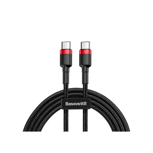 Купить Кабель Baseus Cafule Type-C Type-C (PD2.0, 60W, 20V, 3A, 2м) (CATKLF-H91) Красный+Черный Кабель Baseus Cafule Type-C Type-C (PD2.0, 60W, 20V, 3A, 2м) (CATKLF-H91) Красный+Черный