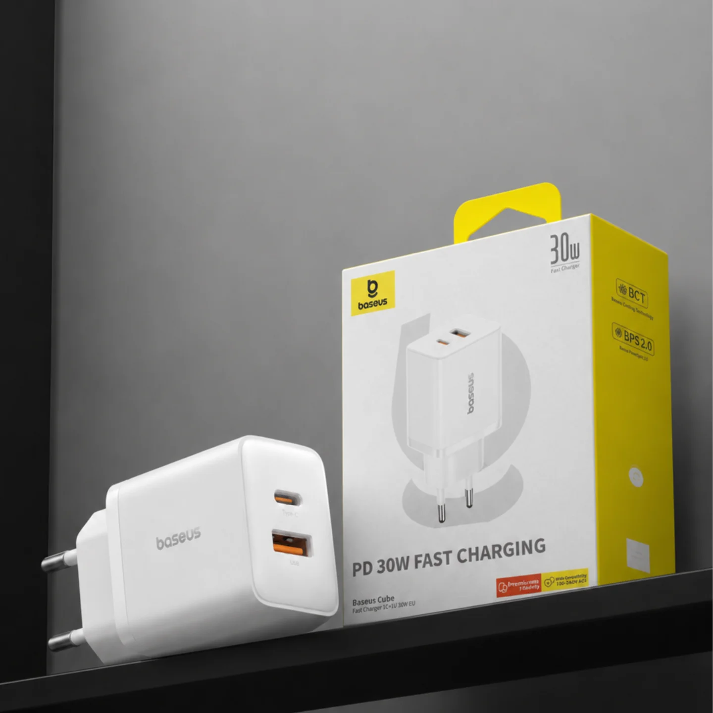 Сетевая зарядка Baseus Cube Fast Charger C+U 30W (P10111404213-00) Белый