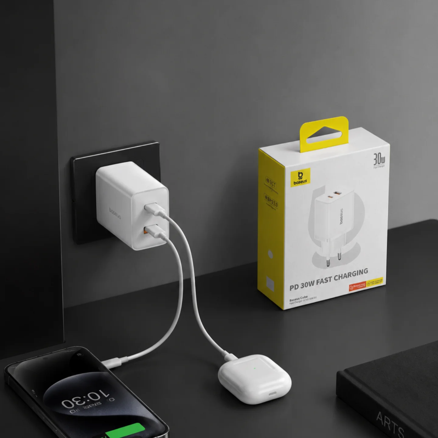 Сетевая зарядка Baseus Cube Fast Charger C+U 30W (P10111404213-00) Белый