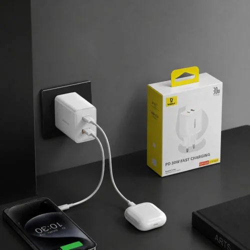 Сетевая зарядка Baseus Cube Fast Charger C+U 30W (P10111404213-00) Белый