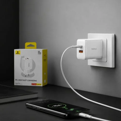Сетевая зарядка Baseus Cube Fast Charger C+U 30W (P10111404213-00) Белый