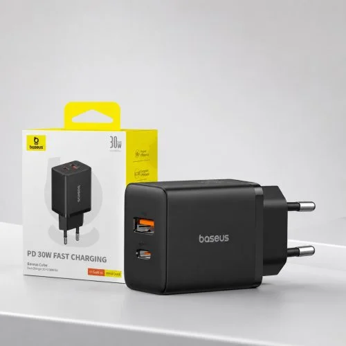 Сетевая зарядка Baseus Cube Fast Charger C+U 30W (P10111404113-00) Черный