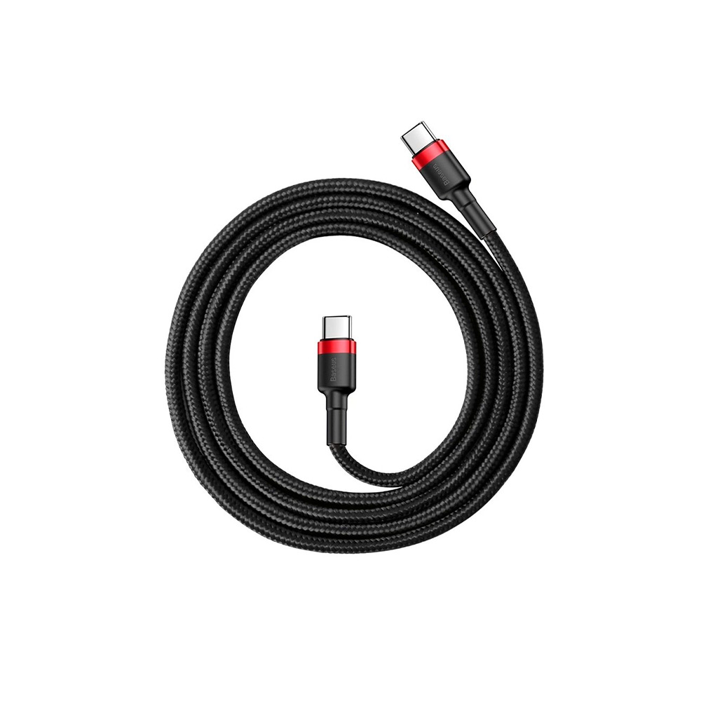 Кабель Baseus Cafule Type-C Type-C (PD2.0, 60W, 20V, 3A, 1м) (CATKLF-G91) Красный+Черный