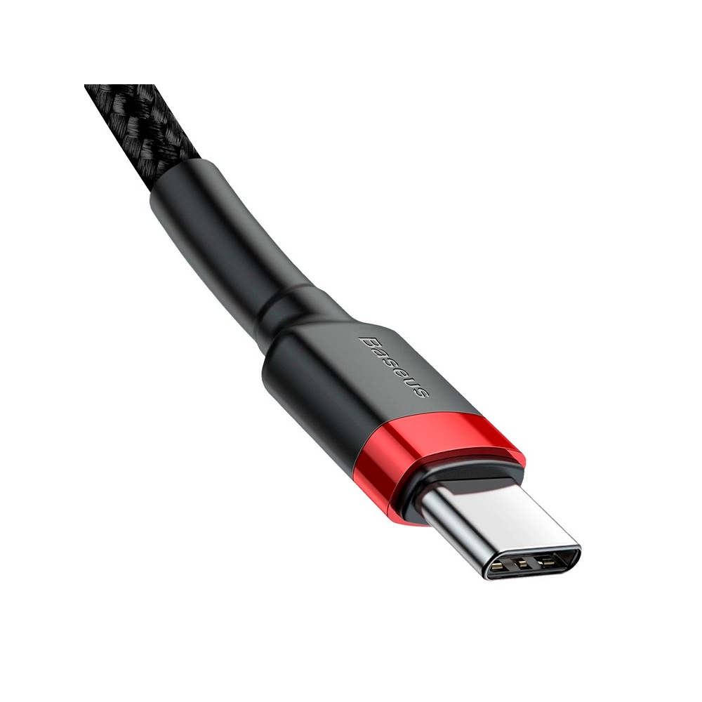 Кабель Baseus Cafule Type-C Type-C (PD2.0, 60W, 20V, 3A, 1м) (CATKLF-G91) Красный+Черный