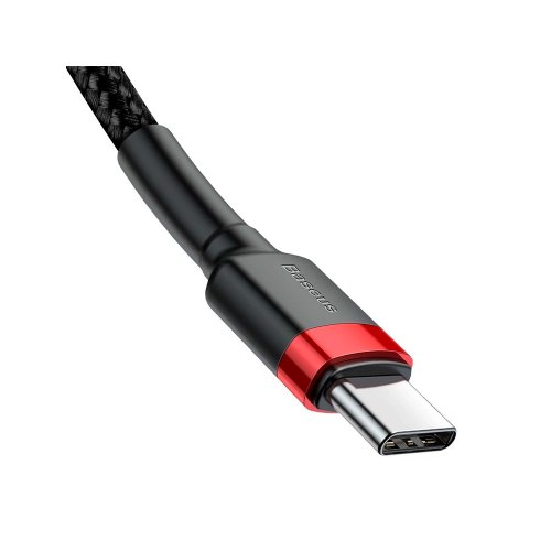 Кабель Baseus Cafule Type-C Type-C (PD2.0, 60W, 20V, 3A, 1м) (CATKLF-G91) Красный+Черный