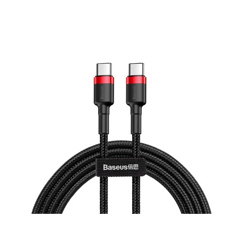 Кабель Baseus Cafule Type-C Type-C (PD2.0, 60W, 20V, 3A, 1м) (CATKLF-G91) Красный+Черный