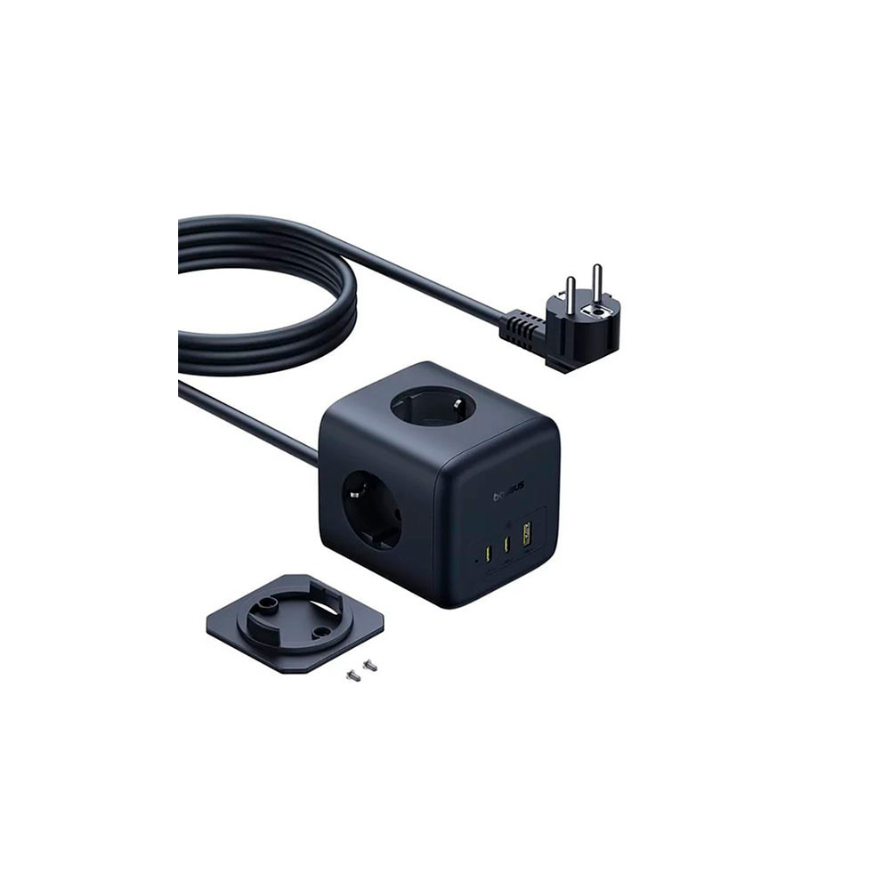 Сетевая зарядка Baseus EnerFill 67W Cube Power Strip (3AC+1U+2C) (E00082100123-00) Черный