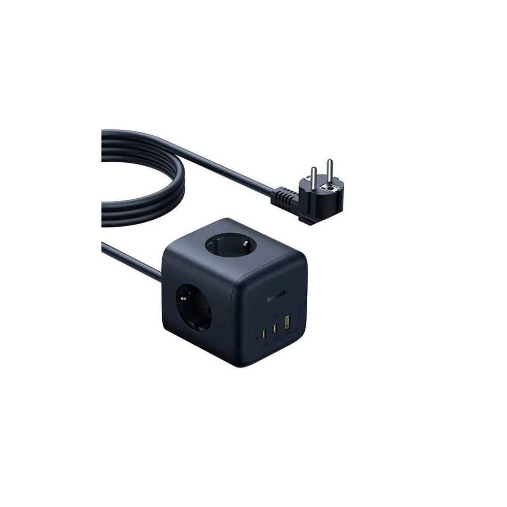 Сетевая зарядка Baseus EnerFill 67W Cube Power Strip (3AC+1U+2C) (E00082100123-00) Черный