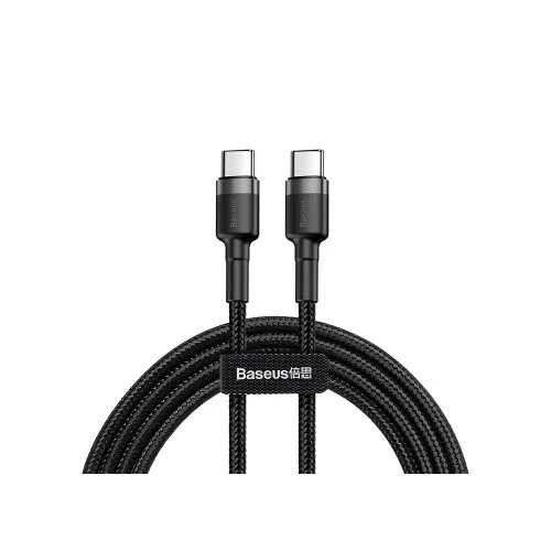 Купить Кабель Baseus Cafule Type-C Type-C (PD2.0, 60W, 1м) (CATKLF-GG1) Серый+черный Кабель Baseus Cafule Type-C Type-C (PD2.0, 60W, 1м) (CATKLF-GG1) Серый+черный