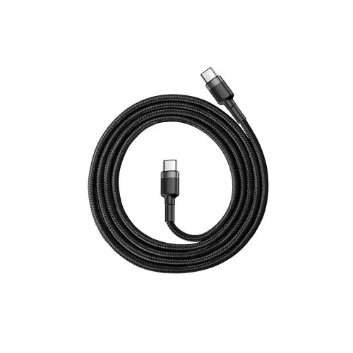 Купить Кабель Baseus Cafule Type-C Type-C (PD2.0, 60W, 1м) (CATKLF-GG1) Серый+черный Кабель Baseus Cafule Type-C Type-C (PD2.0, 60W, 1м) (CATKLF-GG1) Серый+черный
