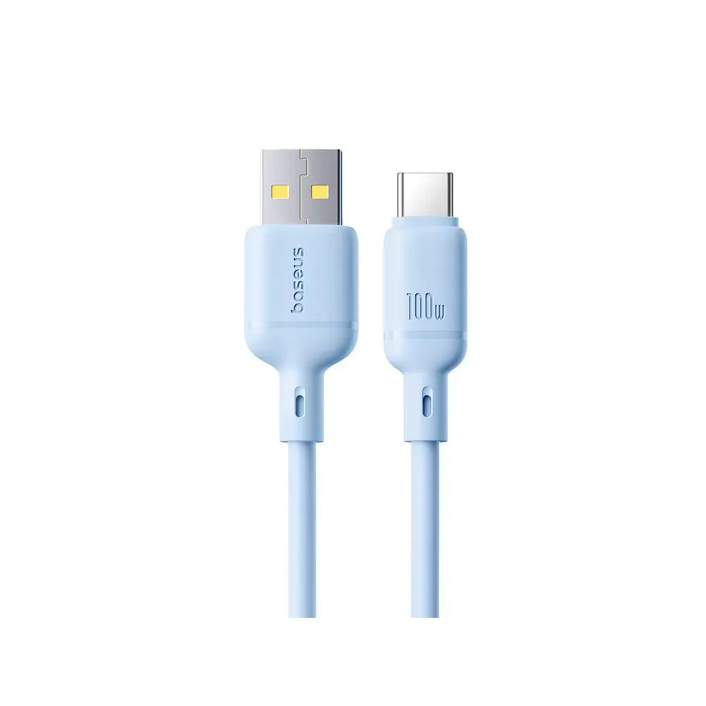 Кабель Baseus Silky Series USB to Type-C (100W, 1м) (P10377703313-00) Голубой