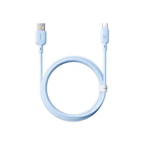 Кабель Baseus Silky Series USB to Type-C (100W, 1м) (P10377703313-00) Голубой